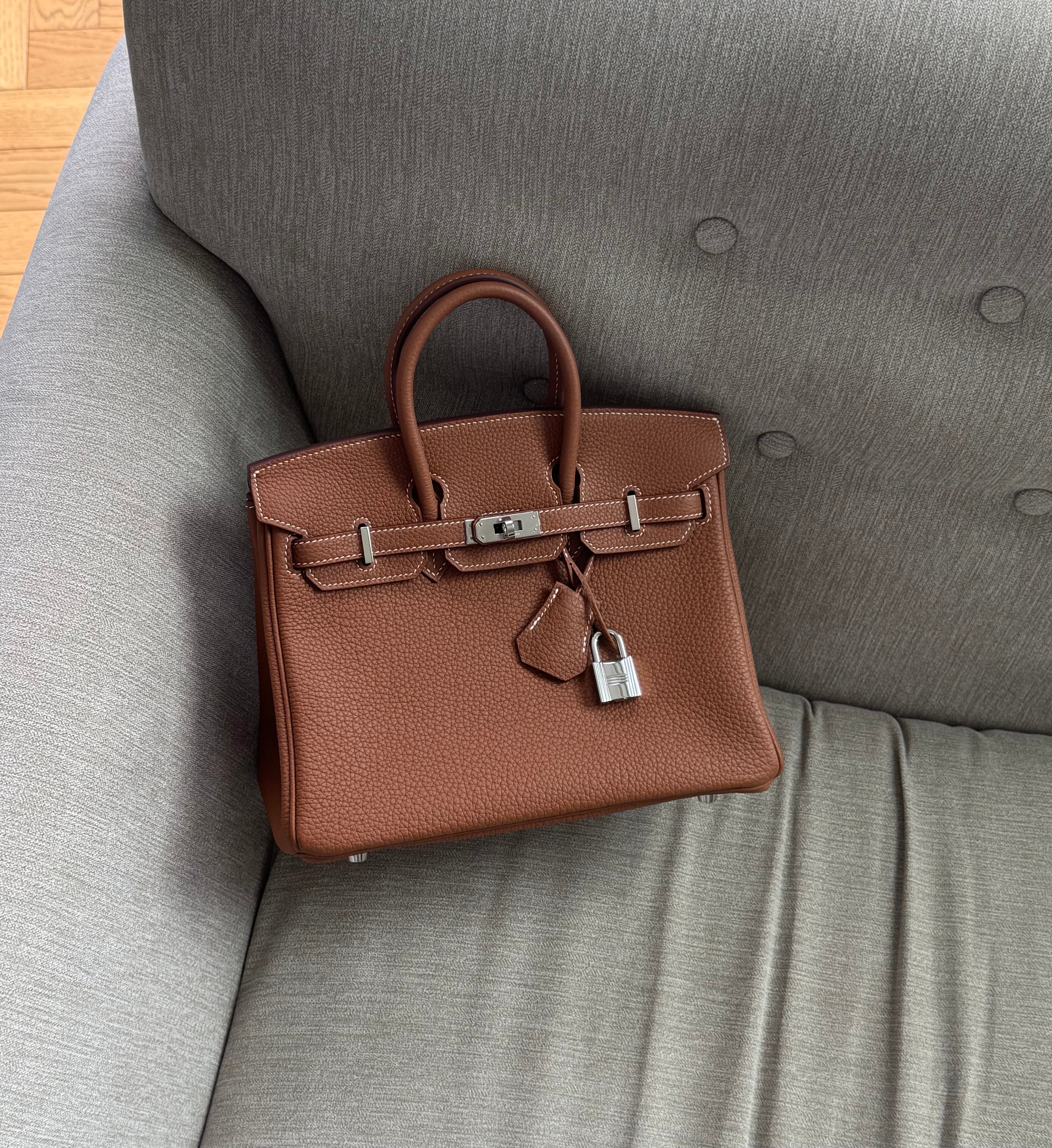 Hermes Birkin 25 Gold in Togo Palladium Hardware