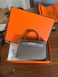 Hermes Mini Kelly II 19 Etoupe Palladium Hardware
