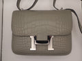 Hermès Mini Constance 18 Gris Pearl Alligator Palladium Hardware