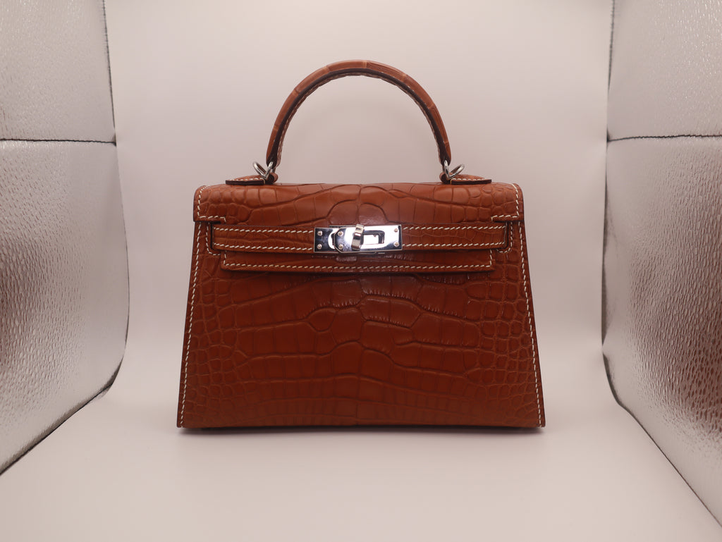 Hermès Mini Kelly II 19 Faubourg Alligator Palladium Hardware