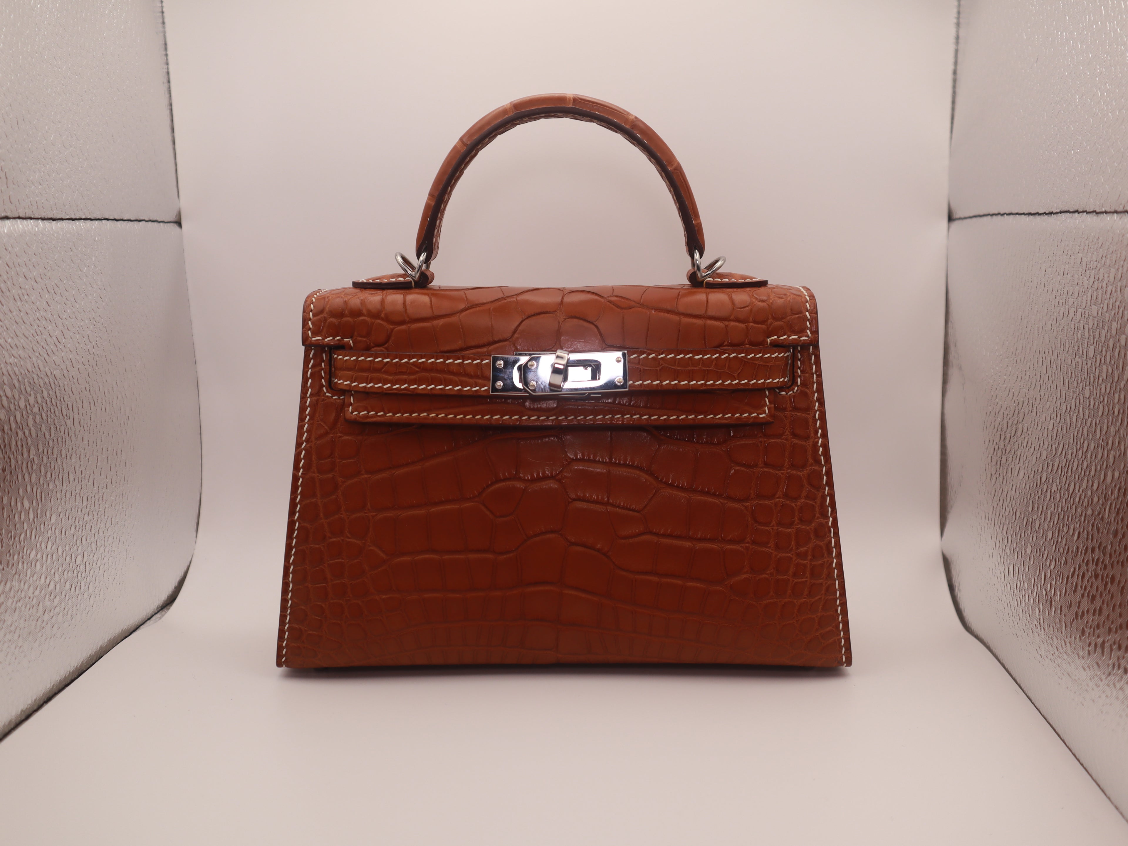 Hermès Mini Kelly II 19 Faubourg Alligator Palladium Hardware