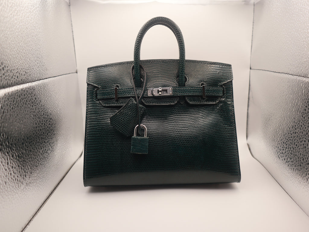 Hermès Birkin 20 Vert Cypress Lizard Palladium Hardware
